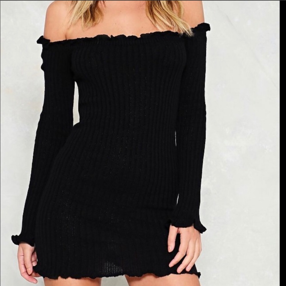 Black off the shoulder mini